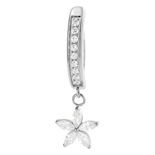 Belly Button Piercing Dangling Stone Flower Clicker Clicker