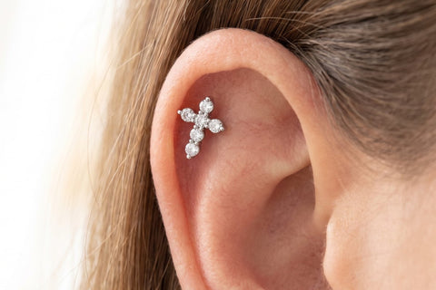 Cross Helix Piercings